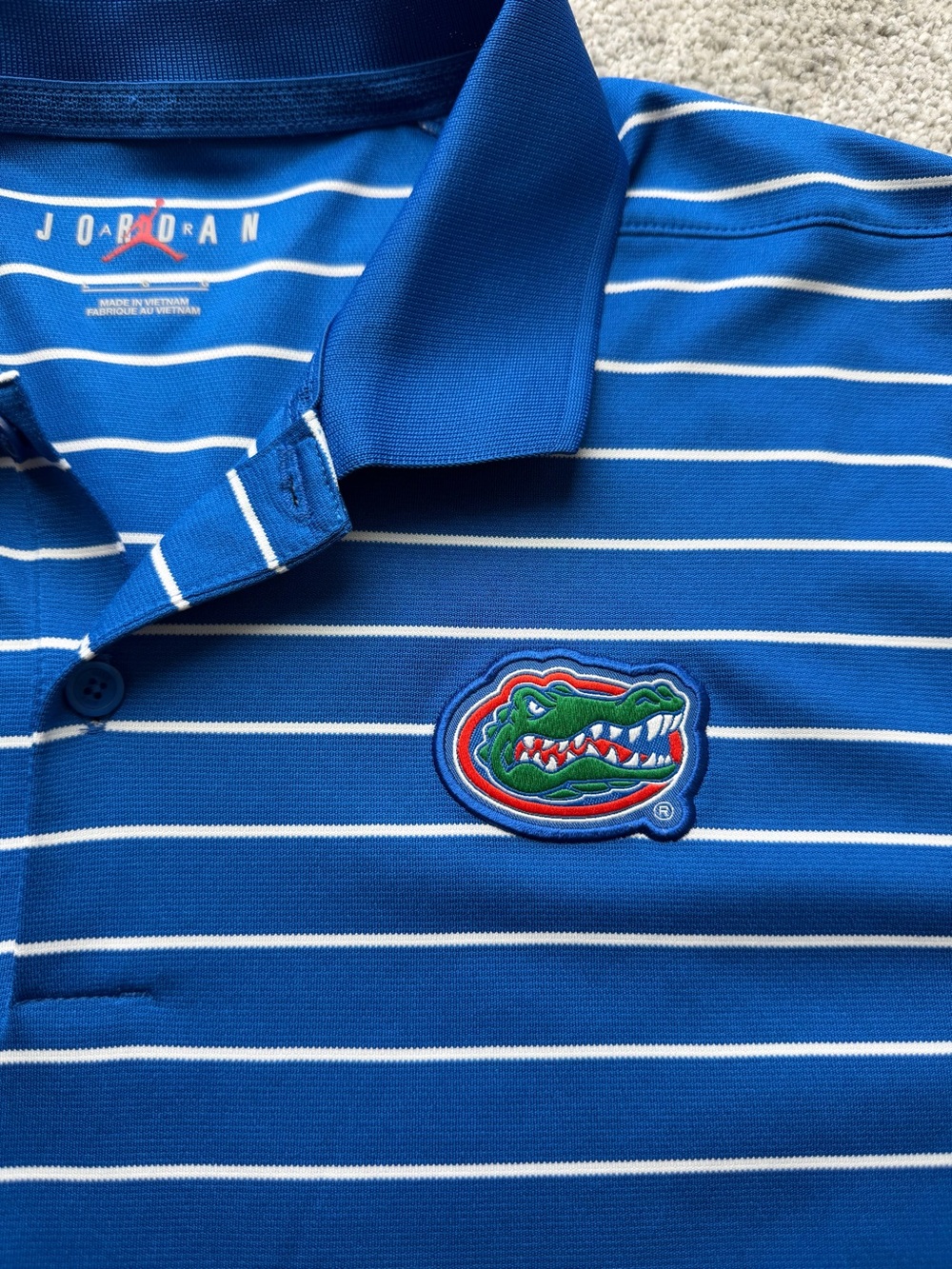 Jordan Dri-FIT Florida Gators Polo Shirt Men's Large Blue Striped Golf NCAA - Picture 4 of 8